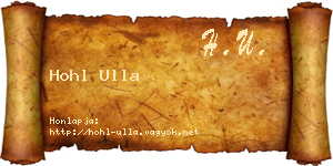 Hohl Ulla névjegykártya